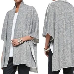 Eileen fisher project Italian yarn Gray Women's Open Front Poncho
